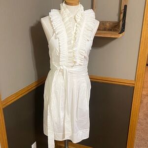BCBG maxazria white ruffle halter Sleeveless Dress size 10
